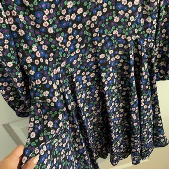 Rebecca Taylor Floral MIDI Dress with Flair Skirt - Picture 4 of 8